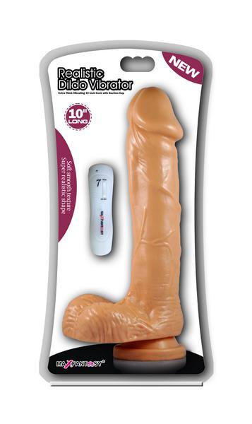 Full Realistik Penis - 10 İnç Uzunluğunda, Vantuzlu ve Titreşimli Realistik Dildo Vibratör