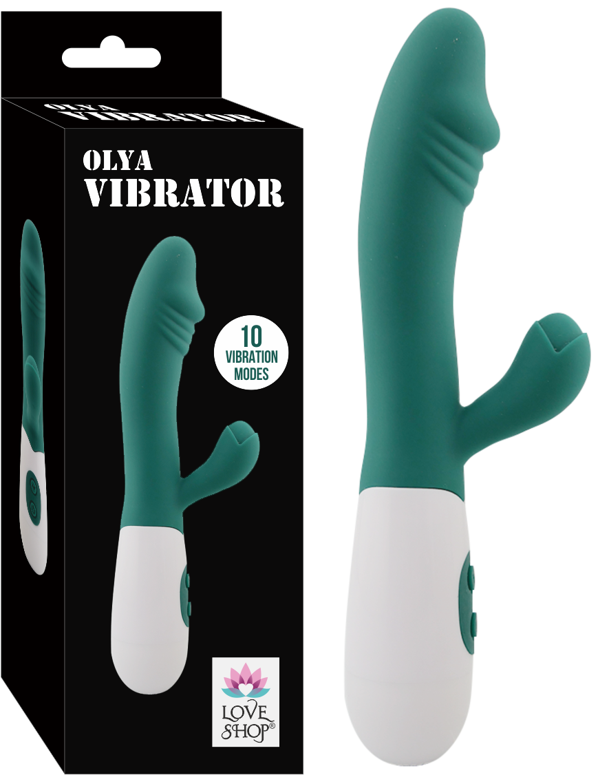 OLYA VIBRATOR - %100 Silikon Medikal Malzeme, 10 Fonksiyonlu Güçlü Titreşim, Klitorisu Uyarıcı Tavşan Vibratör, Yeşil Renkli