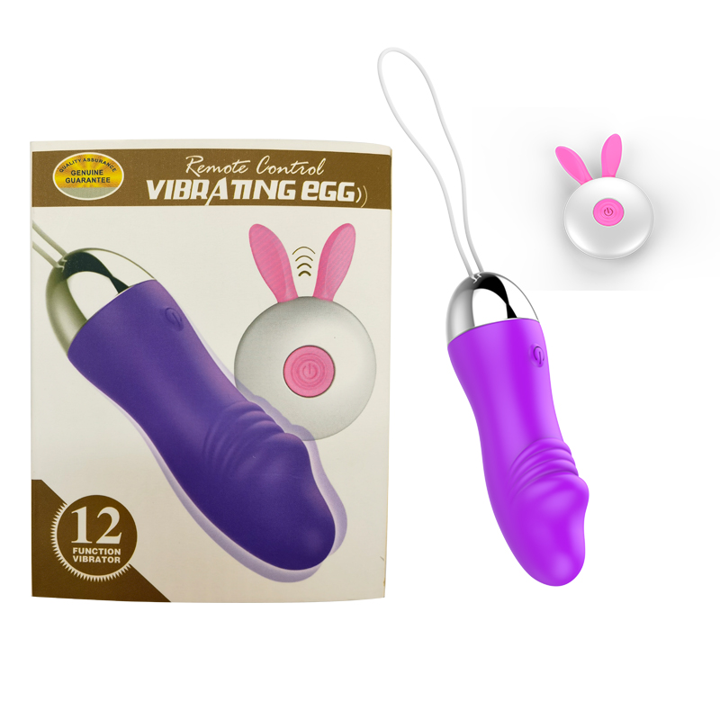 Vibrating Egg %100 Silikon Materyel Uzaktan Kumandalı Penis Görünümünde Vajinal-Klitoral Uyarıcı Mor Renk