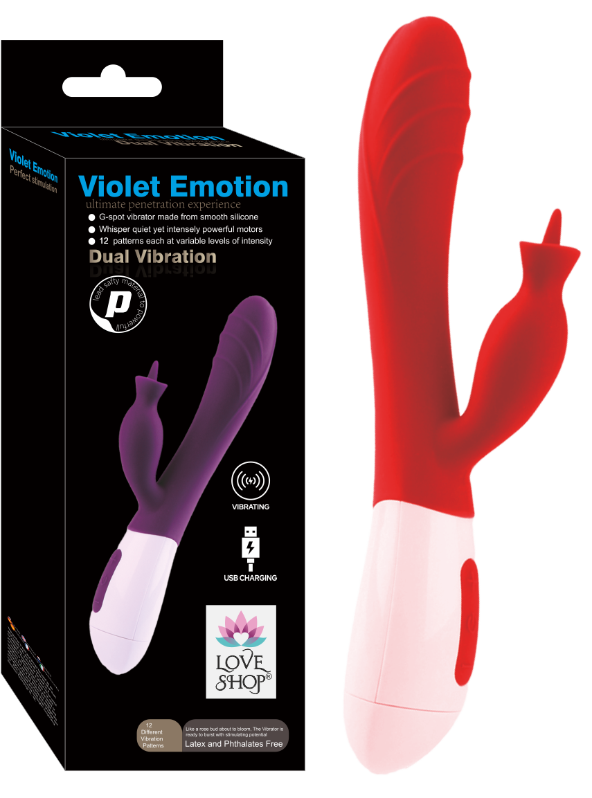 Violet Emotion Dual Vibration - Mor Renkli Çift Motorlu Klitoris Uyarıcı Vibratör